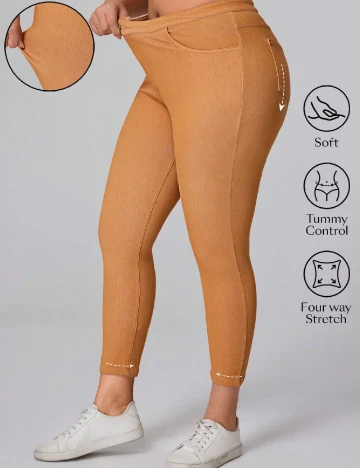 Pantaloni SHEIN CURVE, portocaliu