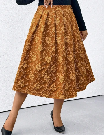 Fusta SHEIN CURVE, portocaliu