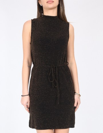 Rochie scurta Bershka, auriu/negru