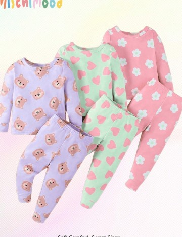 
						Set pijamale 3 perechi Shein Kids, mix culori
