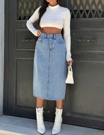 
						Fusta SHEIN, albastru