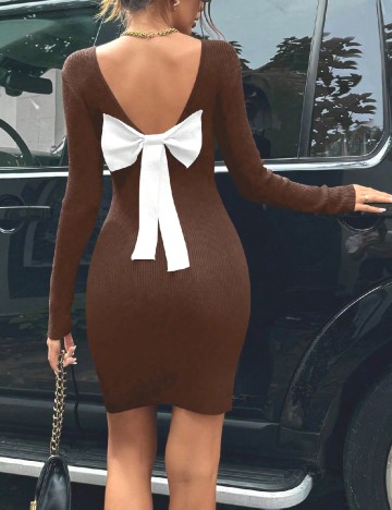 Rochie scurta SHEIN, maro