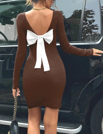 Rochie scurta SHEIN, maro