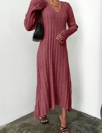 Rochie medie SHEIN, roz pudra inchis