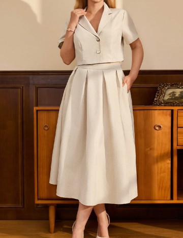 
						Compleu SHEIN CURVE, crem