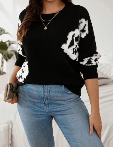 Bluza SHEIN CURVE, negru