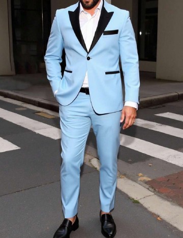 
						Costum SHEIN Plus Size Men, albastru