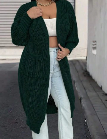 Cardigan SHEIN CURVE, verde