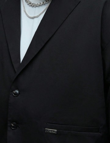 Sacou SHEIN Plus Size Men, negru