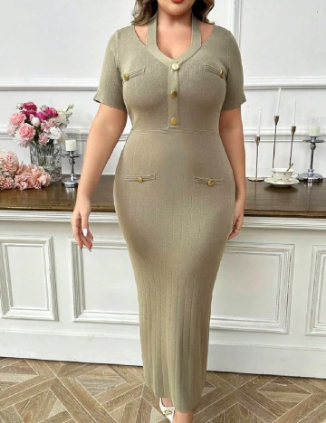 Rochie lunga SHEIN CURVE, verde