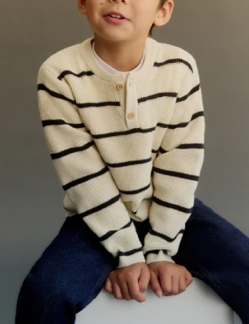 Bluza H&M, bej/negru