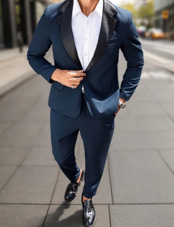 Costum SHEIN Plus Size Men, bleumarin