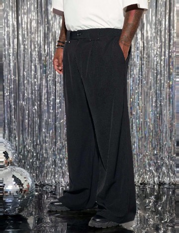 
						Pantaloni SHEIN Plus Size Men, negru