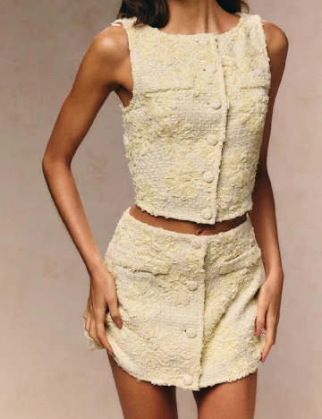 Fusta PrettyLittleThing, galben