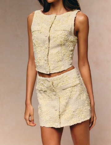 Fusta PrettyLittleThing, galben