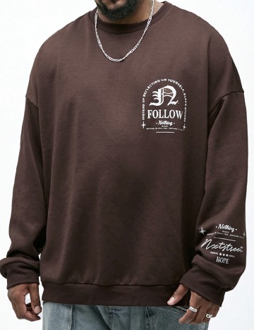 
						Bluza SHEIN Plus Size Men, maro