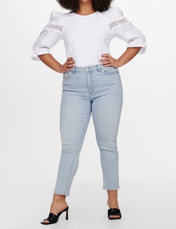 Blugi Only Carmakoma, albastru deschis, 46