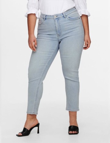 Blugi Only Carmakoma, albastru deschis, 46