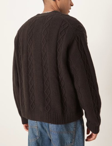 Cardigan Abercrombie&Fitch, maro inchis