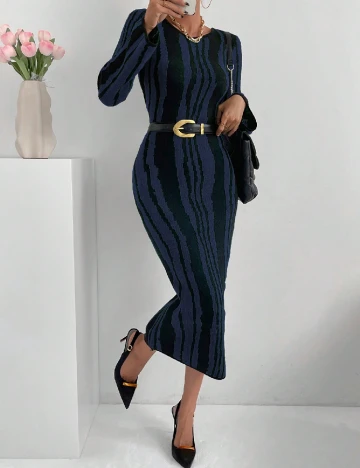 Rochie medie SHEIN, bleumarin/negru