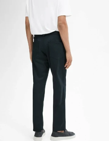 Pantaloni Massimo Dutti, bleumarin inchis