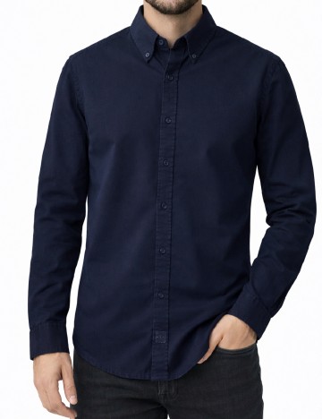 
						Camasa Bershka, bleumarin