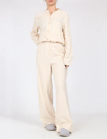 Pantaloni de pijama Massimo Dutti, crem