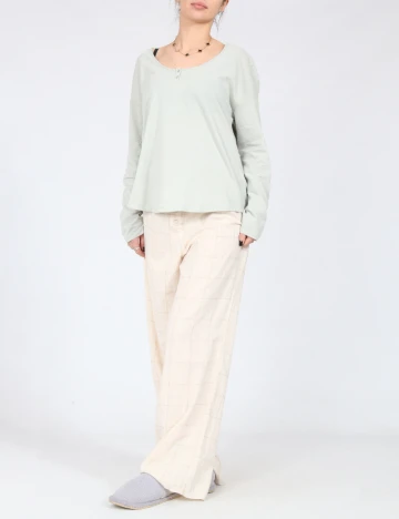 Pantaloni de pijama Massimo Dutti, ecru