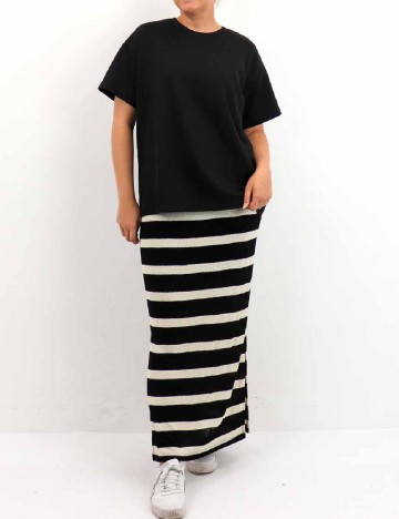 
						Fusta Object, crem/negru