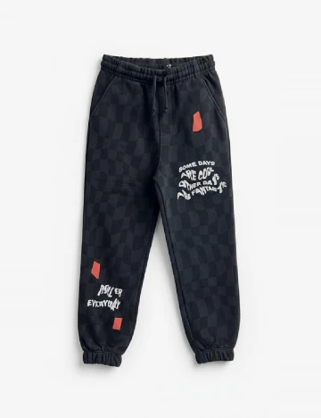 Pantaloni Zara, negru/bleumarin