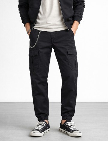 
						Pantaloni Bershka, negru