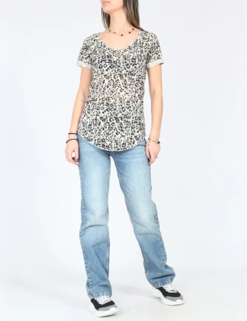 Bluza Zara, ecru/negru