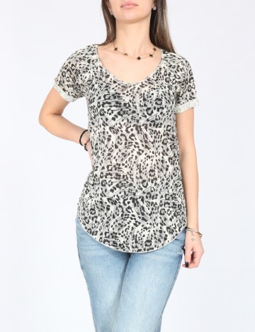 
						Bluza Zara, ecru/negru