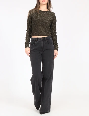 Bluza Zara, negru/auriu