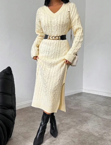 Rochie medie SHEIN, crem