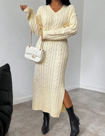 Rochie medie SHEIN, crem