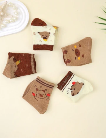 Set sosete 5 perechi Shein Kids, mix culori