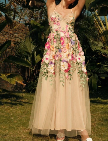 Rochie lunga SHEIN, crem