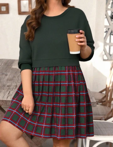 Rochie scurta SHEIN CURVE, verde