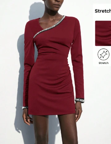 Rochie scurta SHEIN, visiniu