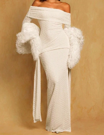 Rochie lunga SHEIN, crem