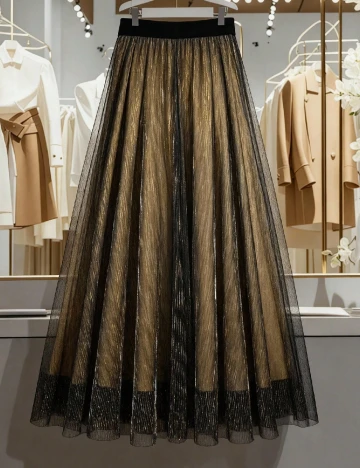 Fusta SHEIN CURVE, galben/negru