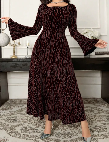 Rochie lunga SHEIN, negru/rosu