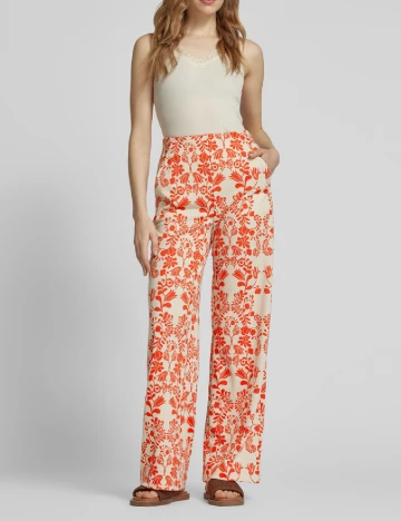 Pantaloni Ichi, portocaliu