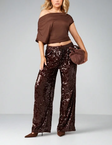 Pantaloni Missguided, maro