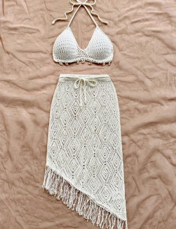 Compleu De Plaja SHEIN, ecru