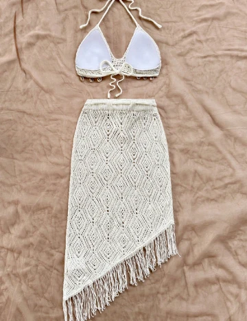 Compleu De Plaja SHEIN, ecru