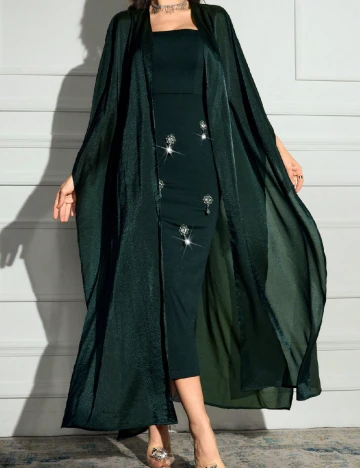 Set Rochie si Cardigan SHEIN, verde