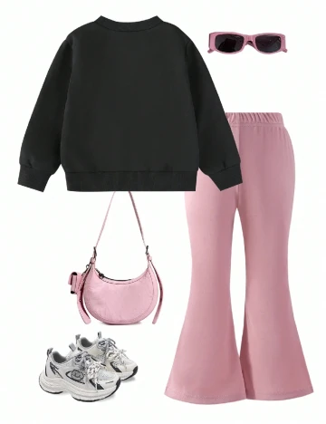 Compleu Shein Kids, roz/negru