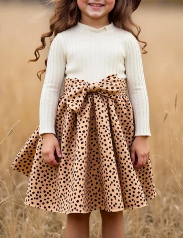 Rochie Shein Kids, crem/maro